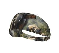 Asian Elephants Print Ultra-Soft Elastic Headband Breathable Sports Stretchable Yoga Running Gym Travel
