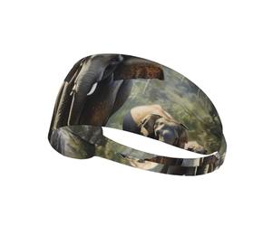 Asian Elephants Print Ultra-Soft Elastic Headband Breathable Sports Stretchable Yoga Running Gym Travel
