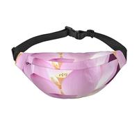 Asian Flower Fanny Pack for Men Women Belt Bag Fashion Waist Bag Everywhere Crossbody Bag Wallet Hip Bum Bag with Adjustable Strap Waterproof Chest Bag for Travel Hiking Sports, Black, One Size