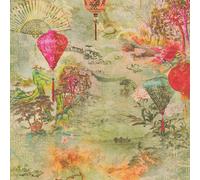 As Creation Asian Fusion Lantern Beige Green Red Wallpaper 374661