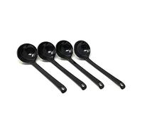 ASIAN HOME Black Melamine Japanese Long Handle Spoons for Ramen, Soup, Hot Pot Eating, Mixing, Stirring 8.25 Inches (4 spoons)