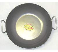 Asian Indian Curry/Balti Black Iron Rustic Wok/Karahi Cooking/Serving With stainless Steel Handle (9")