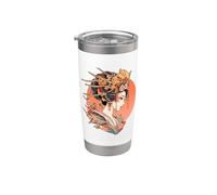 Asian Inspired Vintage Style 80s Retro Japanese Geisha Stainless Steel Insulated Tumbler