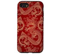 Asian japanese chinese lucky rich red yellow dragon god Case for iPhone SE (2020) / 7/8