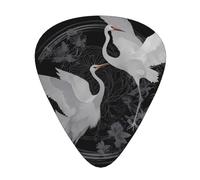 Asian Japanese Crane Floral Guitar Picks Gift Set - Smooth Durable Plectrums For Acoustic, Electric & Bass Guitar, Perfect Present For Guitar Lovers & Musicians