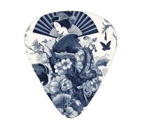 Asian-Japanese-Geisha-Maneki 12 Pack Guitar Picks With 3 Thicknesses And Storage Box, Abs Plectrums For Electric Bass Guitar Players