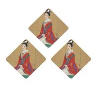 Asian Ladies Car Air Freshener, 3 Pcs Rhombus Hanging Air Freshener Cards, Long Lasting Fragrance Scented Cards for Car, Home, Office White-style