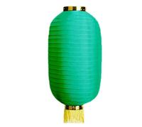 Asian Lantern, 2PCS Japanese Style Silk Lanterns Decorative Traditional Hanging with Gold Tassel for Chinese New Year Party Decorations(Green,7.87x13.77inch)