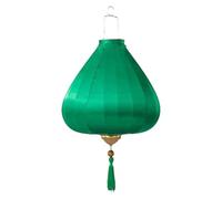 Asian lantern, Chinese Oval Silk Lantern Traditional Vietnamese Japanese Solid Color Hanging with Tassel for Wedding Party Festival and Home Decoration(Dark Green,16 Inch)