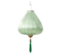Asian lantern, Chinese Oval Silk Lantern Traditional Vietnamese Japanese Solid Color Hanging with Tassel for Wedding Party Festival and Home Decoration(Light Green,16 Inch)