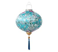 Asian lantern, Chinese Silk Lantern Traditional Round Floral Pattern Hanging with Tassel for Wedding, Party, Festival and Home Decoration(Green,22inch)
