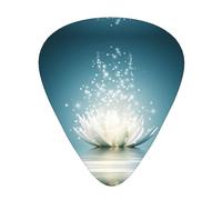 Asian Lotus Flower 12-Pack Guitar Picks Set â€“ Unique Single-Sided Printed Picks With Abs Material For Acoustic, Electric Guitars & Ukuleles