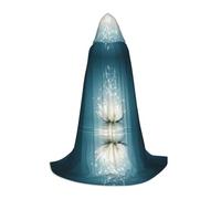 Asian Lotus Flower Hooded Cape For Teenagers, Unisex Cloak Robe Hooded Halloween Costume Satin Witches Vampire Cloak Fancy Dress Up Children