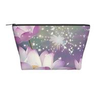 Asian Lotus Flower Print Makeup Bag Trapezoid Travel Cosmetic Organiser Stylish Storage for Beauty & Gifts for Women Girls