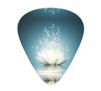 Asian Lotus Flower Unique Guitar Picks With Clear Prints And Multiple Thicknesses