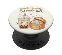 Asian Love Language Did You Eat Yet Kawaii Boba Tea Dumpling PopSockets Adhesive PopGrip