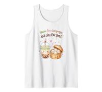 Asian Love Language Did You Eat Yet Kawaii Boba Tea Dumpling Tank Top