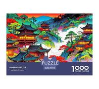 Asian Pagodas Jigsaw Puzzles Puzzles for Adults Kids. 1000 Pieces Misty Glow Impossible Challenge Toy Educational Games Home Decoration for Adults& Kids Age 14 Years Up 70x50cm/1000pcs