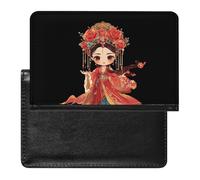 Asian Peking Beijing Opera Performance Passport Holder Cover Wallet Travel Leather Passport Case for Women Men