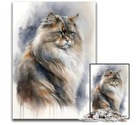 Asian Semi Longhair Cat 1000 Piece Jigsaw Puzzles for Adults Puzzles for Adults for Travel Lovers & Couples Challenging Toy 1000 PCS(75x50cm)
