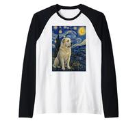 Asian Shepherd Dog Van Gogh Starry Night Central Raglan Baseball Tee