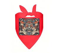 Asian Style Pattern Dog Bandanas Triangle Dog Scarf Soft Bibs Kerchief for Small Medium Large Pets, Stylish Handkerchief Adjustable Pet Bandana for Birthday, Wedding, Party