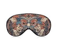 Asian Style Pattern Sleep Mask with Adjustable Strap, Comfortable & Soft Eye Mask for Sleeping Light Blocking, Lightweight & Breathable Eye Cover for Men Women