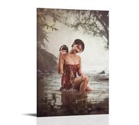 Asian Sweet Sexy Beauty Bathing in The River Classic Poster Poster Vintage Art, Wall Canvas, Decoration Aesthetic, Living Room, Kids Room Dormitory, Cafe, Bathroom, Suitable for Bedroom, Gym, Cool Cla