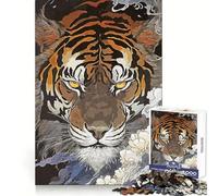 Asian Tiger 1000 Adult Pieces Jigsaw Puzzle Brain Exercise Tight Joint Real Challenge Art Decor (38x52cm)