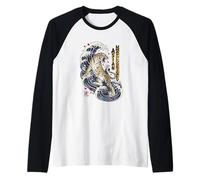 Asian Unapologetically Tiger Great Wave Ukiyo-e Style AAPI Raglan Baseball Tee