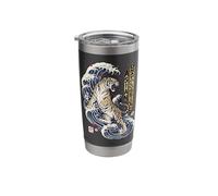 Asian Unapologetically Tiger Great Wave Ukiyo-e Style AAPI Stainless Steel Insulated Tumbler