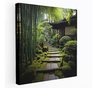 Asian Wall Art: Zen Garden Canvas Print - Asian Calm Bamboo Grove Asian Canvas Wall Canvas Canvas 50cm x 50cm