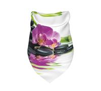 Asian Wellness With Zen Massage Stones Purple Orchid,Bib Scarf Triangle Hood Adjustable Pet Scarf Washable Hood Suitable for Small, Medium and Large Dogs and Cats