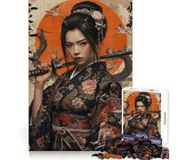 Asian Woman with Sword And Kimono 1000 Piece Puzzle For Adults Decompress Game Vivid Color Playful Challenge Festive Gift (38x52cm)