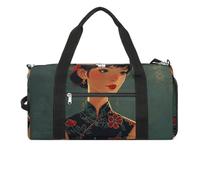 Asian Women Style Gym Bag Sport Gym Tote Bag Lightweight Duffle Bag Carry On Weekender Bags for Women Men, white, One Size