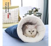 Asiasioc Winter Cat Sleeping Bag Outdoor, Soft Plush Large Cozy Cat Bed 360° Wrapped Cozy Pet Sleeping Bag