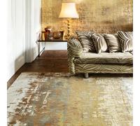 Asiatic Aurora Shiny Abstract Gold Cut Pile Rug - 120x170cm