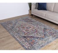 Asiatic Edits Low Pile Vintage Earth Grey Multi Indoor Rug for Living room, Bedroom, Conservatory, Hallway, Large Area, Easy to Clean, Area Rugs - Non Shedding 80x150cm