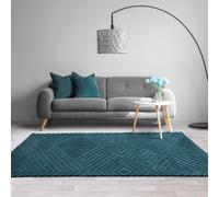 Asiatic Hague Teal Wool Cut Pile Rug - 170x120cm