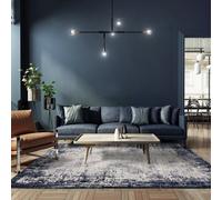 Navy Abstract Luxurious Modern Easy To Clean Rug For Dining Room Bedroom & Living Room-120Cm X 170Cm