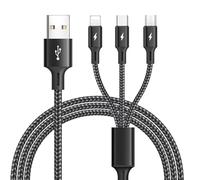 ASICEN Multi Charger Cable, [4Ft] 3 in 1 Charging Cable, Nylon Braided USB Cable, Fast Charger with Type C/Micro USB/Lightning Port for Phone16/15/14/13,Android Galaxy,Huawei,OnePlus,Kindle,LG,Sony