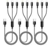 ASICEN USB Multi Charging Cable, Multi Charger Cable 3 in 1,[3Pack 1.2M] Multiple Braided Fast Charger with Type C/Micro USB/Lightning Port for iPhone, Android Samsung, Huawei, Nexus, Nokia,LG, Sony