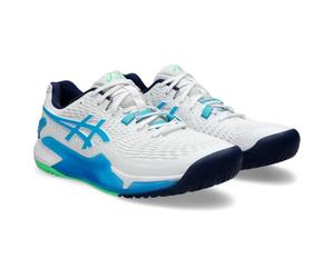 ASICS 1041A330-103 Gel-Resolution 9 Men White/Digital Aqua UK 7.5