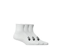 Asics AEG 3 Pack Quarter Socks, White, Size M, Men White
