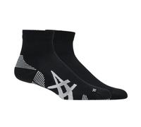 Asics AEG Cushioned Run Quarter Running Socks (2 Pack) | UK XL in Performance Black