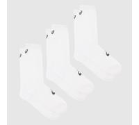 ASICS Crew Socks 3 Pack in White & Grey, Logo Detail, Size: 8.5-11 UK 8.5-11