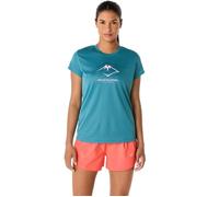 ASICS Fujitrail Logo SS Top T-Shirt Blue S (EU) for Trail Running and Outdoor Activities