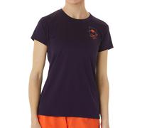 Asics FujiTrail Logo Womens Running Top Purple Short Sleeve Reflective T-Shirt