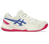 ASICS Gel-Dedicate 8 GS Sneaker, Cream Dark Cobalt, 3 UK