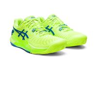 Asics Gel-Resolution 9 Women's Clay Court Shoes | UK 7 in Hazard Green/Reborn Blue